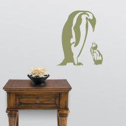 Penguin Mother and Child Detailed Wall Decal