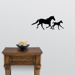 Horse Mother and Child Running Wall Decal