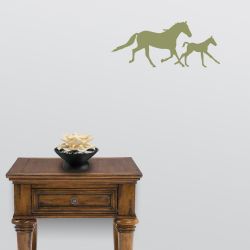 Horse Mother and Child Running Wall Decal