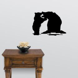 Grizzly Mother and Child Wall Decal