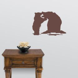 Grizzly Mother and Child Wall Decal