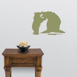 Grizzly Mother and Child Wall Decal