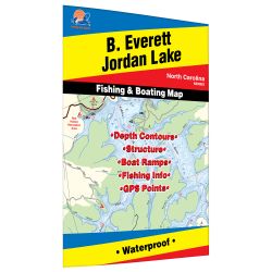 North Carolina B. Everett Jordon Lake Fishing Hot Spots Map