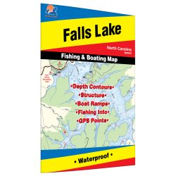 North Carolina Falls Lake Fishing Hot Spots Map