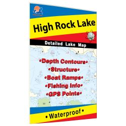 North Carolina High Rock Lake Fishing Hot Spots Map