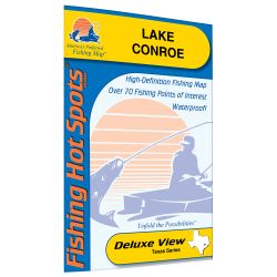 Texas Conroe Lake Fishing Hot Spots Map