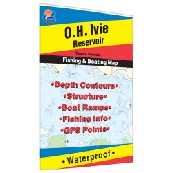 Texas O.H. Ivie Reservoir Fishing Hot Spots Map