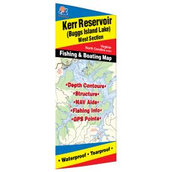 Virginia / North Carolina Kerr Reservoir (Buggs Island-West - VA/NC) Fishing Hot Spots Map