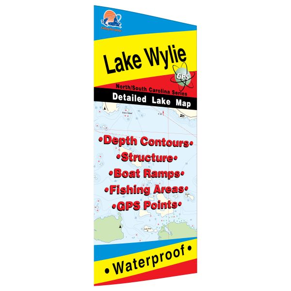 North Carolina / South Carolina Wylie Lake (NC/SC) Fishing Hot Spots Map