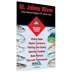 Florida St. Johns River - Fuller Warren Bridge to St Johns Inlet Fishing Hot Spots Map