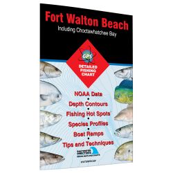 Florida Ft. Walton Beach - Including Choctawhatchee Bay Fishing Hot Spots Map
