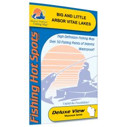 Wisconsin Big and Little Arbor Vitae Lakes (Vilas Co) Fishing Hot Spots Map