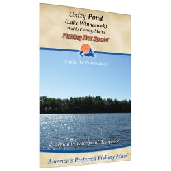 Maine Unity Pond Lake (Winnecook) Fishing Hot Spots Map
