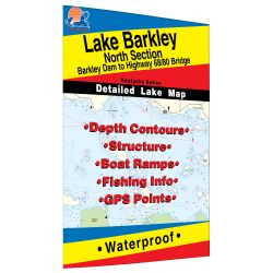 Kentucky Barkley-North Lake (Barkley Dam to Hwy 68/80 Bridge - KY) Fishing Hot Spots Map