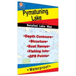 Pennsylvania / Ohio Pymatuning Lake Fishing Hot Spots Map