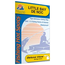 Michigan Little Bay de Noc Fishing Hot Spots Map