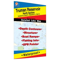 Missouri Truman Reservoir-North (North of Hwy 7) Fishing Hot Spots Map