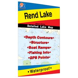 Illinois Rend Lake Fishing Hot Spots Map