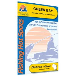 Wisconsin Green Bay - (Includes Lower Fox River) Fishing Hot Spots Map