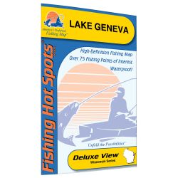 Wisconsin Geneva Lake (Walworth Co) Fishing Hot Spots Map