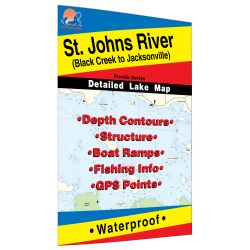 Florida St. Johns River (Black Creek to Jacksonville) Fishing Hot Spots Map