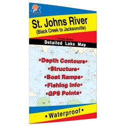 Florida St. Johns River (Black Creek to Jacksonville) Fishing Hot Spots Map