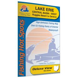 Lake Erie Fishing Map, Lake-Central Basin East Fishing Map (Ashtabula  Fishing Map, OH to New York State line)