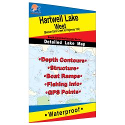 South Carolina / Georgia Hartwell Lake-West Fishing Hot Spots Map