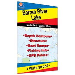 Kentucky Barren River Lake Fishing Hot Spots Map