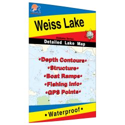 Alabama Weiss Reservoir Fishing Hot Spots Map