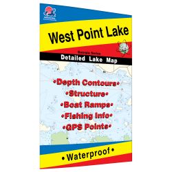 Alabama / Georgia West Point Lake Fishing Hot Spots Map