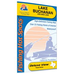 Texas Buchanan & Inks Lake Fishing Hot Spots Map