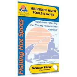 Wisconsin Mississippi River-Pool 5 5a Fishing Hot Spots Map
