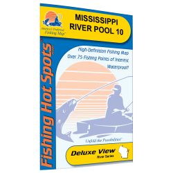 Wisconsin Mississippi River-Pool 10 Fishing Hot Spots Map