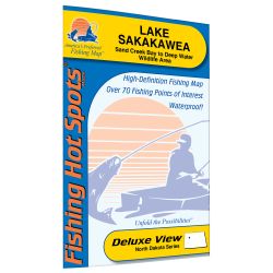 North Dakota SAKAKAWEA - CENTRAL (Deep Water Wildlife Area to Garrison Dam) Fishing Hot Spots Map