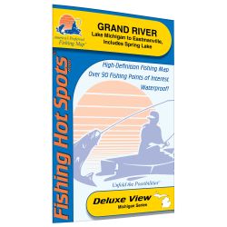 Michigan Grand River (Lk Michigan to Eastmanville & Spring Lk) Fishing Hot Spots Map