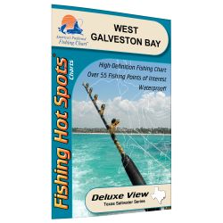 Texas West Galveston Bay Fishing Hot Spots Map