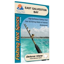 Texas East Galveston Bay Fishing Hot Spots Map