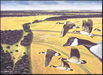 Birds Eye View - Geese Art Print by Les McDonald, Jr.