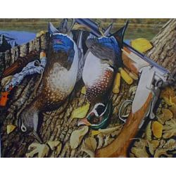 Just Rewards Wood Ducks - Art Print by Steve Hamrick