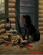 Opening Day Black Labrador Art Print by Scot Storm
