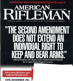 Vintage American Rifleman Magazine - November/December, 2000 - Like New Condition