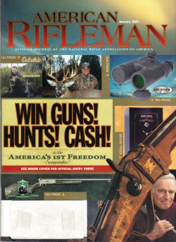 Vintage American Rifleman Magazine - January, 2001 - Like New Condition