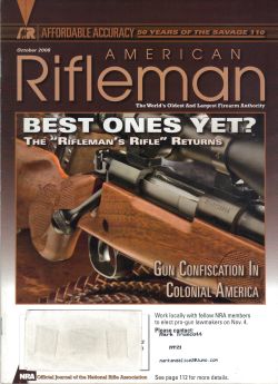 Vintage American Rifleman Magazine - October, 2008 - Like New Condition