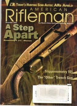 Vintage American Rifleman Magazine - November, 2009 - Very Good Condition