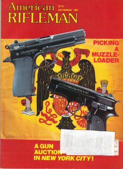 Vintage American Rifleman Magazine - September, 1981 - Very Good Condition