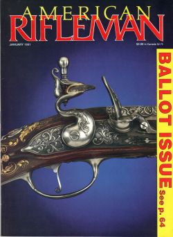 Vintage American Rifleman Magazine - January, 1991 - Very Good Condition