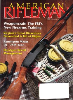 Vintage American Rifleman Magazine - February, 1991 - Very Good Condition