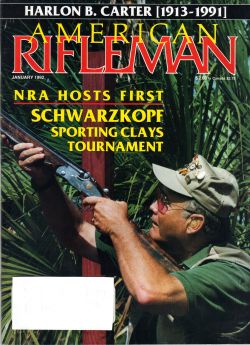 Vintage American Rifleman Magazine - January, 1992 - Very Good Condition