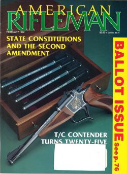Vintage American Rifleman Magazine - February, 1992 - Very Good Condition